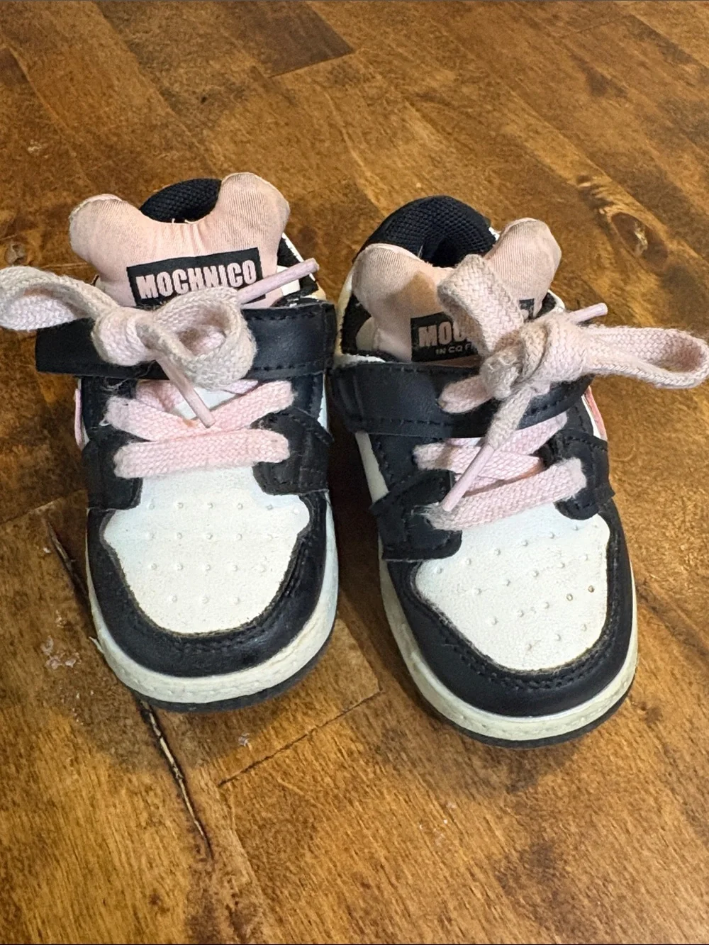 Kids Black & Pink High-Top Sneakers